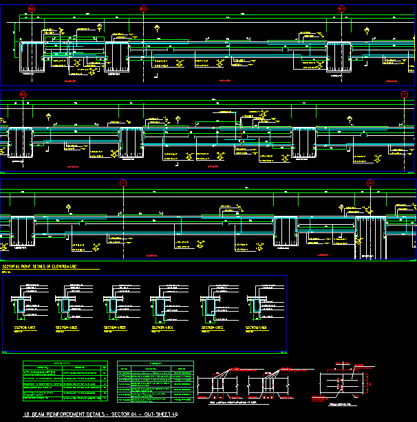 Beam reinforcement CAD drawing